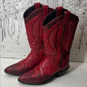Vintage USA Abilene Red Cowboy Boots Sz 6 1/2B